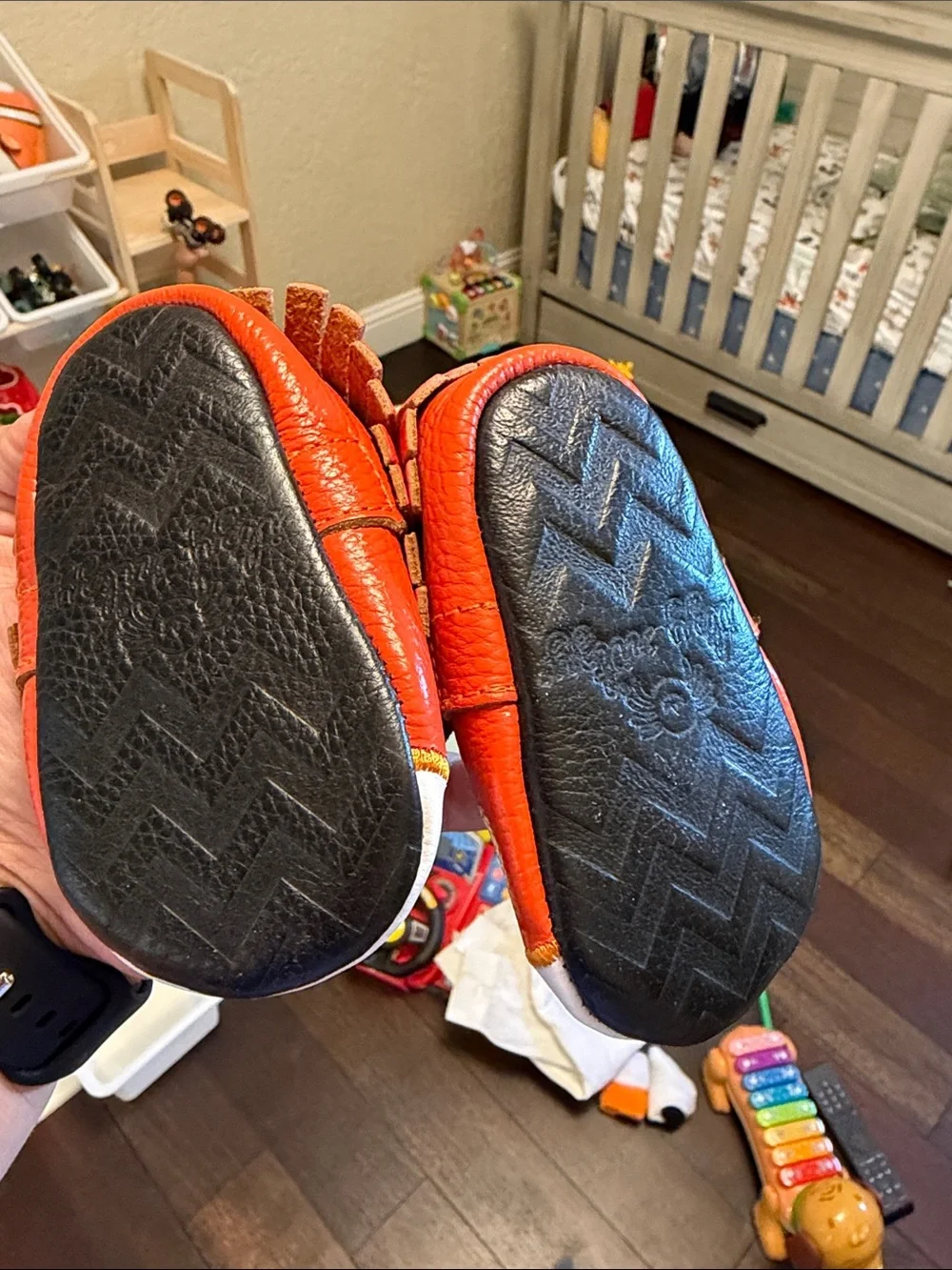 Itzy Ritzy Orange Fox Moccasins for Baby & Walker
